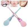 2pcs Nail Dust Cleaner Brush, Nail Dust Remover Brush with Electroplated Handle, Soft Synthetic Hair for Nail Art Dust and Powder Removal, Portable Makeup Brush for Home Salon view 3