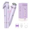 Bikini Trimmer for Women-2 in 1 Dual Head Electric Razors,IPX7 Waterproof Bikini Electric Shaver,Dry & Wet Use Painless Bikini Shaver,Pubic Hair Trimmer for Private Area & Body Hair,Purple view 1