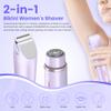 Bikini Trimmer for Women-2 in 1 Dual Head Electric Razors,IPX7 Waterproof Bikini Electric Shaver,Dry & Wet Use Painless Bikini Shaver,Pubic Hair Trimmer for Private Area & Body Hair,Purple view 2