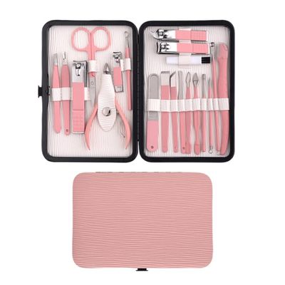 20 Pcs Manicure Set Professional Pedicure Care Tools Stainless Steel Scissor Tweezer Nail Clippers Grooming Kit