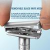 6-speed adjustable dual-blade safety razor with 10 platinum-coated stainless steel blades. Includes optional stand. Comes with complimentary travel pouch. (Silver + base + holster) view 4