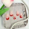 24Pcs Christmas French Tip Press on Nails Medium Square Santa Hat Snowflakes Fake Nails With Design Red French Glue on Nails Full Cover Acrylic Nails for Women Christmas Nail Art Supplies view 4