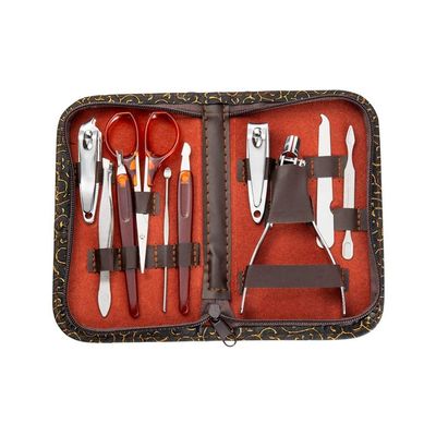 10Pcs Pedicure Manicure Set Nail Cuticle Clippers Travel Grooming Kit Case Nail Care Tool