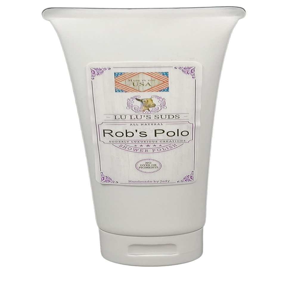 Acqua Di Eli Body Shower Polish, Moisturizing Sugar Scrub, For Heels, Elbows & Hands, Gentle Cleansing, Dry Skin, Natural Oils Blend, 4 oz. (8 oz, Rob's Polo)
