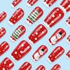 24Pcs Christmas Press on Nails Short Square Christmas Tree Snowman Fake Nails Cute Red Glue on Nails Christmas Acrylic Nails for Women Winter Holiday Nail Art Supplies Nail Decoration view 3