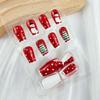 24Pcs Christmas Press on Nails Short Square Christmas Tree Snowman Fake Nails Cute Red Glue on Nails Christmas Acrylic Nails for Women Winter Holiday Nail Art Supplies Nail Decoration view 4