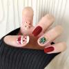 24Pcs Christmas Press on Nails Short Square Santa Claus Christmas Tree Design Fake Nails Holiday Red Glue on Nails Reusable Acrylic Nails for Women Christmas Nail Art Supplies view 1