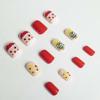 24Pcs Christmas Press on Nails Short Square Santa Claus Christmas Tree Design Fake Nails Holiday Red Glue on Nails Reusable Acrylic Nails for Women Christmas Nail Art Supplies view 2