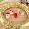 24Pcs Christmas Press on Nails Short Square Santa Claus Christmas Tree Design Fake Nails Holiday Red Glue on Nails Reusable Acrylic Nails for Women Christmas Nail Art Supplies view 3