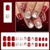 24Pcs Christmas Press on Nails Short Square Cute Snowmen Snowflake Fake Nails Glitter Glue on Nails Full Cover Acrylic Nails for Women Christmas Nail Decoration Supplies view 2