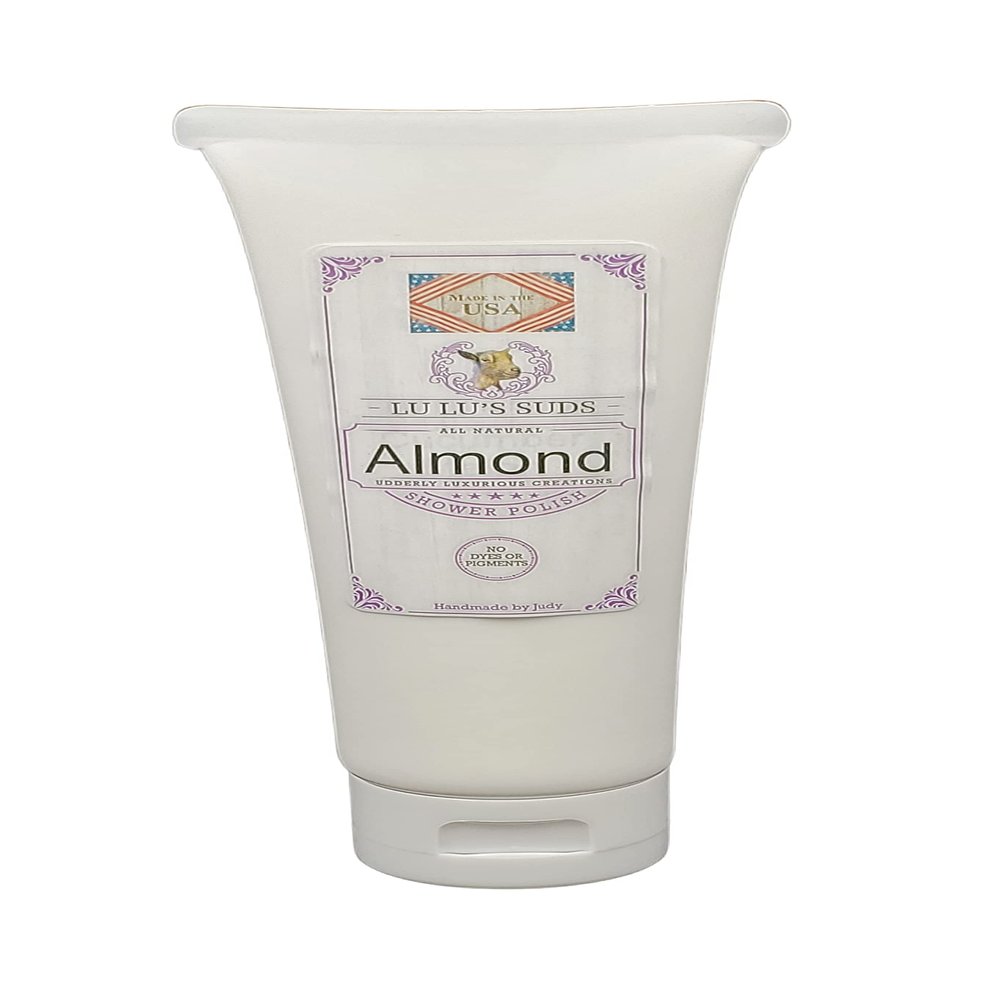 Acqua Di Eli Body Shower Polish, Moisturizing Sugar Scrub, For Heels, Elbows & Hands, Gentle Cleansing, Dry Skin, Natural Oils Blend, 4 oz. (8 oz, Almond)