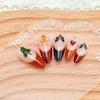 24Pcs Christmas French Tip Press on Nails Short Almond Christmas Tree Red Canes Fake Nails Gingerbread Man Glue on Nails Glossy Acrylic Nails for Women winter Nail Art Supplies view 4