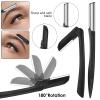 Eyebrow Shaper Kit, 6 in 1 Eyebrow Grooming Kit, Stainless Steel Razor, Scissors, Tweezers, Brush for Women and Men, Facial Hair Trimmer Set with Comb view 3