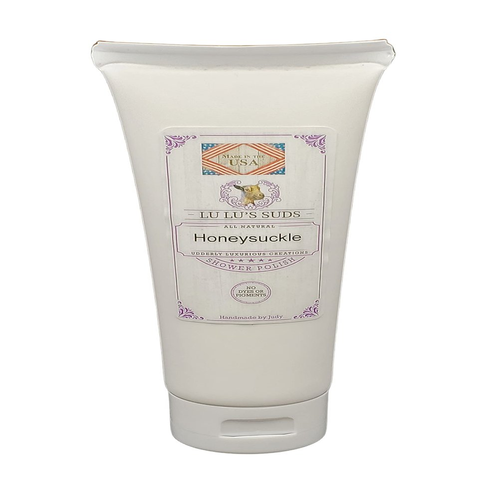 Acqua Di Eli Body Shower Polish, Moisturizing Sugar Scrub, For Heels, Elbows & Hands, Gentle Cleansing, Dry Skin, Natural Oils Blend, 4 oz. (8 oz, Honeysuckle)