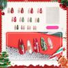 24Pcs Christmas Press on Nails Bow Christmas Tree Cane Design Fake Nails With Glue Red Green Nude Glue on Nails Reusable Acrylic Nails for Women Christmas Nail Art Supplies view 2