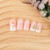 24Pcs Christmas French Tip Press on Nails Short Square Snowman Snowflake Fake Nails With Design Glossy Nude Glue on Nails Full Cover Acrylic Nails for Women Christmas Nail Art Decoration Supplies view 4