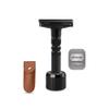 6-speed adjustable dual-blade safety razor with 10 platinum-coated stainless steel blades. Includes optional stand. Comes with complimentary travel pouch. (Black + base + holster) view 1