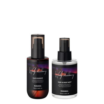 BANANAL Perfumed Korean Hair Oil Serum & Hair and Body Treatment Spray Duo Set  Korean Hair Care w/Argan oil & Amino Acids  Frizz Control Moisturizing  Woody Blackberry 100ml + 125ml