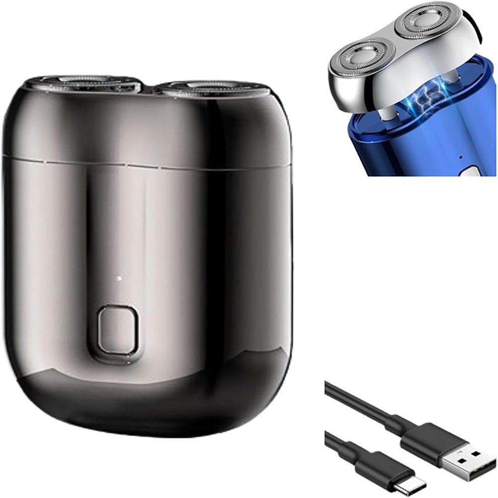 Sakerplus mini Double Head Electric Shave,USB Mini Portable Razor, Rechargeable Waterproof Compact Shave