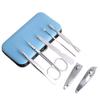 7Pcs Manicure Set Nail Care Clippers Scissors Travel Grooming Kits Case Trimmer Nail Cutter Nail Art Tools view 1