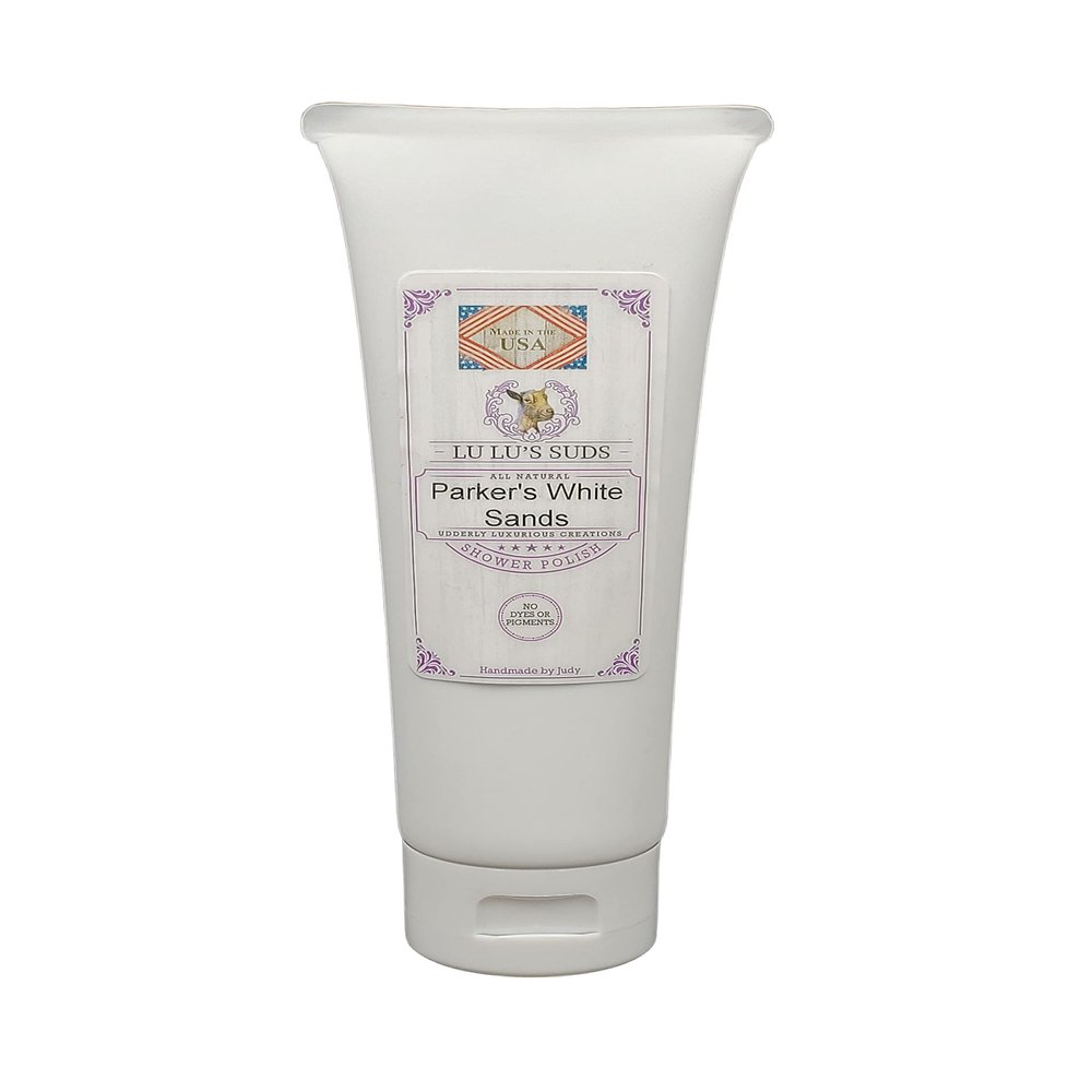 Acqua Di Eli Body Shower Polish, Moisturizing Sugar Scrub, For Heels, Elbows & Hands, Gentle Cleansing, Dry Skin, Natural Oils Blend, 4 oz. (8 oz, Parker's White Sands)