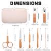 Manicure Set Gift for Women, 7 In 1 Stainless Steel Professional Pedicure Kit Nail Scissors Grooming Kit with Pink Leather Travel Case view 3