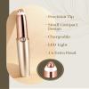 Eyebrow Trimmer for Women, Eyebrow Razor: Rechargeable Facial Hair Removal for Women with 2 Replacement Heads & LED Light, Electric Painless EyeBrow Shaver Hair Removal Device for Eyebrows/Lips/Face view 2