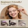 Eyebrow Trimmer for Women, Eyebrow Razor: Rechargeable Facial Hair Removal for Women with 2 Replacement Heads & LED Light, Electric Painless EyeBrow Shaver Hair Removal Device for Eyebrows/Lips/Face view 3