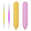 2 PCS Glass Cuticle Pusher Tool with Leather Case, Dual-Ended Cuticle Sticks, Cuticles Pusher Tool, Crystal Cuticles Pushers Glass File for Nails view 1