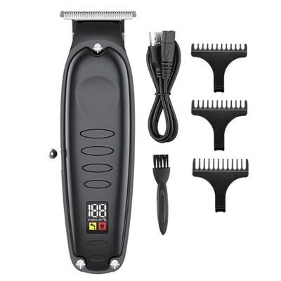 0mm Cordless Hair Trimmer Zero Gapped Carving Clipper LCD Display Professional Electric Finish Cutting Machine Hairdresser