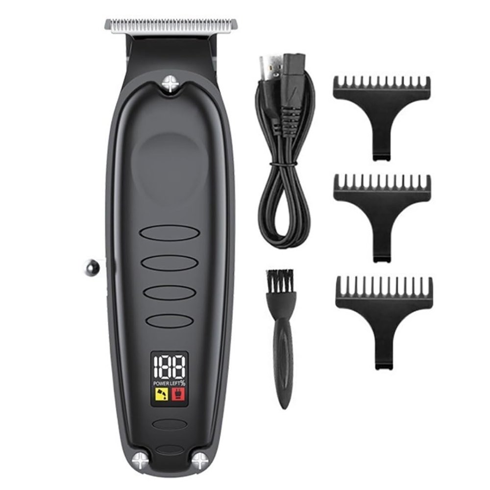 0mm Cordless Hair Trimmer Zero Gapped Carving Clipper LCD Display Professional Electric Finish Cutting Machine Hairdresser