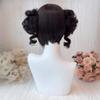 TEDPRBGE Kawaii Lolita Wig Short Bob Wig with Bangs Bun Wigs Fiber Hair Women Party Wigs (Black Brown) view 3