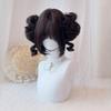 TEDPRBGE Kawaii Lolita Wig Short Bob Wig with Bangs Bun Wigs Fiber Hair Women Party Wigs (Black Brown) view 4
