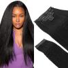 IDN BEAUTY Seamless Clip In Hair Extensions Human Hair, Kinky Straight 14 Inch 130g 9pcs Natural Black Remy Virgin Human Hair Seamless Clip Ins For Black Women view 1