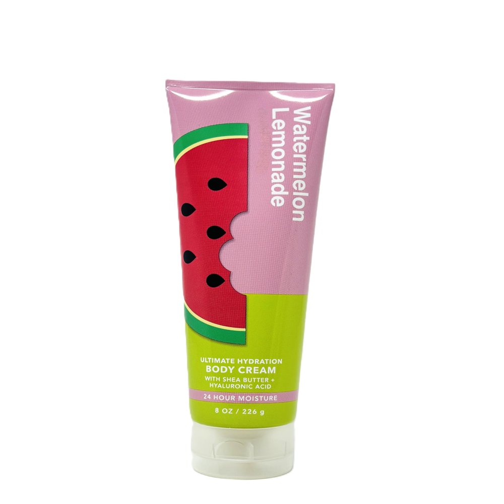 Bath and Body Ultimate Hydration Body Cream 24 Hour Moisture (8 Oz / 226 g, Watermelon Lemonade)