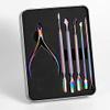 6Pcs Nail Art Manicure Tools Set Stainless Steel Dead Skin Pusher Cuticle Nippers with Box Gel Polish Kit view 3