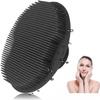 Silicone Facial Cleansing Brush, Waterproof Face Scrubber, Black view 1