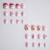 24pcs Christmas Press on Nails Short Round Snowman Santa Claus Deer Christmas Tree Design Fake Nails Cute Glue on Nails for Women New Years Nail Gift Nail Decoration view 2