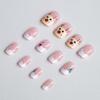 24pcs Christmas Press on Nails Short Round Snowman Santa Claus Deer Christmas Tree Design Fake Nails Cute Glue on Nails for Women New Years Nail Gift Nail Decoration view 3