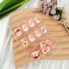 24pcs Christmas Press on Nails Short Round Snowman Santa Claus Deer Christmas Tree Design Fake Nails Cute Glue on Nails for Women New Years Nail Gift Nail Decoration view 4