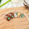 24Pcs Christmas Press on Nails Short Almond Christmas Tree Stars Fake Nails With Glue Glitter Glue on Nails Glossy Full Cover Acrylic Nails for Women Holiday Nail Decoration Supplies view 4