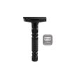 6-speed adjustable dual-blade safety razor with 10 platinum-coated stainless steel blades. Includes optional stand. Comes with complimentary travel pouch. (Black) view 1