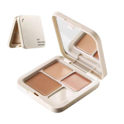 Contour Palette Cream 3-Color - Lightweight Blendable Texture, Smooth Pigment Formula, Multi Purpose Beauty Stick, Natural Coverage Concealer | Blemish Hiding, Redness Reducing, Dark Circle Correction