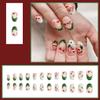 24Pcs Christmas French Tip Press on Nails Short Almond Santa Hat Christmas Tree Fake Nails Red Canes Stick on Nail Cute Acrylic Nails for Women Holiday Nail Art Supplies view 2