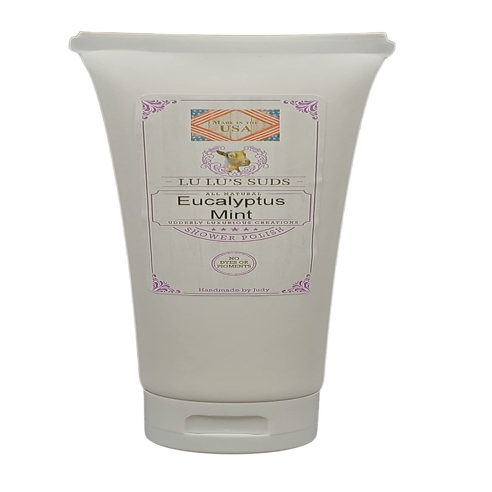 Acqua Di Eli Body Shower Polish, Moisturizing Sugar Scrub, For Heels, Elbows & Hands, Gentle Cleansing, Dry Skin, Natural Oils Blend, 4 oz. (8 oz, Eucalyptus Mint)