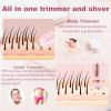 2 in 1 Bikini Trimmer for Women, Dual Head Electric Shaver with LED Display, IPX7 Waterproof Body Pubic Hair Trimmer Rechargeable Womens Electric Razor for Armpit Leg Body Facial (Pink) view 3