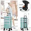 5 in1 Makeup Rolling Train Case Cosmetic Organizer,Soft Sided Rolling Makeup Traveling Case Cosmetic Storage-blue view 3