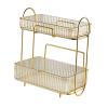 2 Tier Bathroom Countertop Organizer, Plastic Large Capacity Makeup Shelf Large Capacity Skincare Tray Cosmetic Organizer for Bedroom Dresser (Amber) view 4