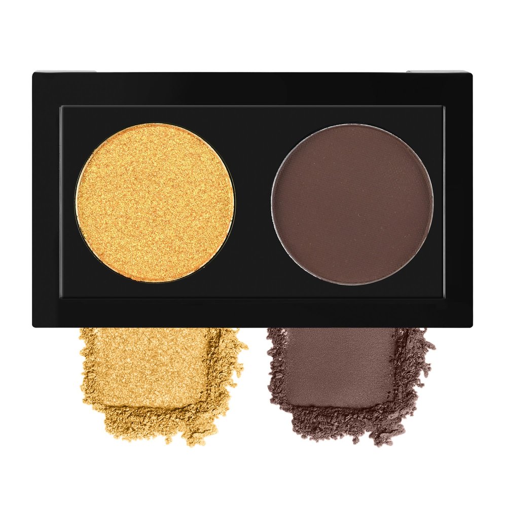 Duo Eye Shadow PowderGold Shimmer Brown Matte Eyeshadow Makeup PaletteNeutral Shades Eyeshadow Palette for Woman Daily Eyes LooksHighly PigmentedSmooth, Blendablesombras de ojos, Cruelty-Free 08