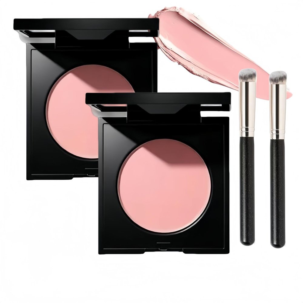 2025 New Concealer Powder, Lightweight Pink Corrector for Office, Moisturizing Waterproof Foundation, Effectively Cover, Light to Medium Skin Tone (2Pcs)